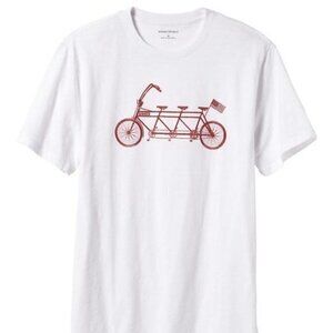 Banana Republic Men's Graphic Tee XL T-Shirt Patriotic Bike Tandem